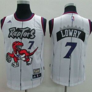 Raptors 7 Kyle Lowry White Throwback Youth Jersey