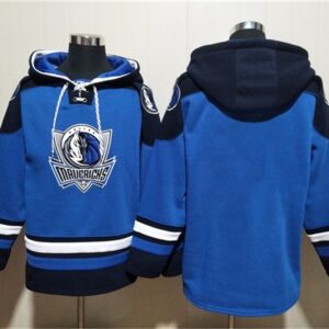 Mavericks Blank Navy Ageless Must-Have Lace-Up Pullover Hoodie