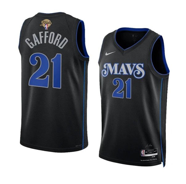 Mavericks 21 Daniel Gafford Black 2024 Finals City Edition Men Jersey