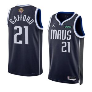 Mavericks 21 Daniel Gafford Navy 2024 Finals Jordan Men Jersey