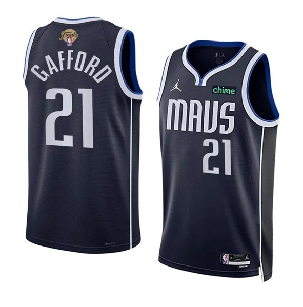 Mavericks 21 Daniel Gafford Navy 2024 Finals Jordan Men Jersey