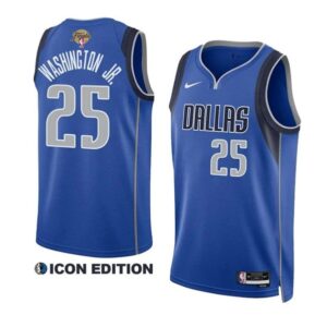 Mavericks 25 P.J. Washington Jr. Blue 2024 Finals Men Jersey