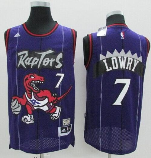 Raptors 7 Kyle Lowry Purple Hardwood Classics Men Jersey