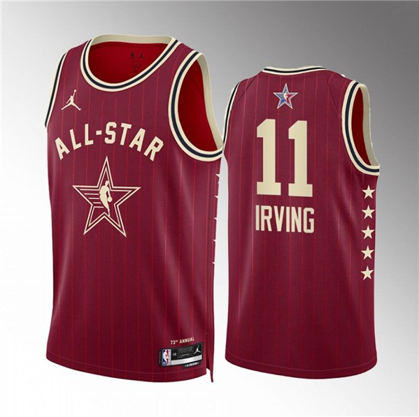 Mavericks 11 Kyrie Irving Crimson 2024 All Star Jordan Men Jersey