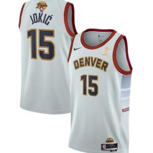 Nuggets 15 Nikola Jokic White 2023 Finals Champions Men Jersey