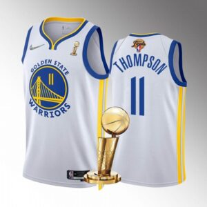 Warriors 11 Klay Thompson White 2022 Finals Champions Men Jersey