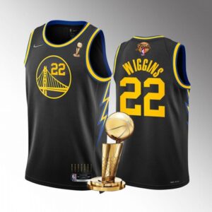 Warriors 22 Andrew Wiggins Black 2022 Finals Champions Men Jersey