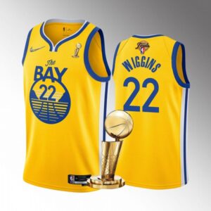 Warriors 22 Andrew Wiggins Gold 2022 Finals Champions Men Jersey