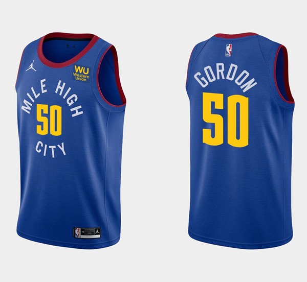 Nuggets 50 Aaron Gordon Blue Jordan Men Jersey