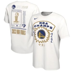 Warriors White 2021-2022 Finals Champions Roster T-Shirt