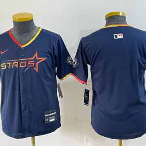 Houston Astros Blank Navy Cool Base Youth Jersey