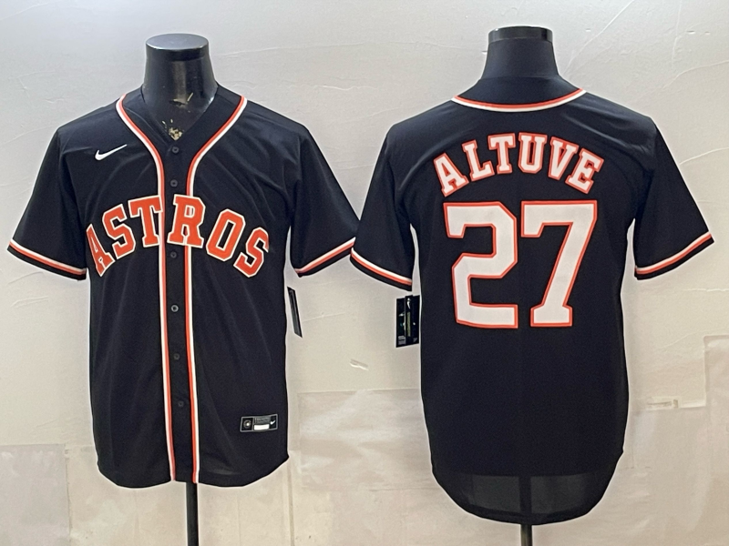 Houston Astros 27 Jose Altuve 2026 Black Out Cool Base Men Jersey