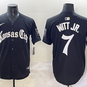 MLB Royals 7 Bobby Witt Jr. New Black Nike Cool Base Men Jersey