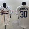 MLB Tigers 30 Carpenter White  Baseball Nike Cool Base Men Jersey
