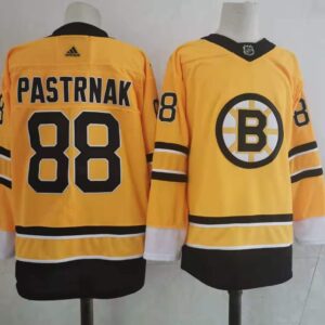 Bruins 88 David Pastrnak Yellow 2020 New Men Jersey