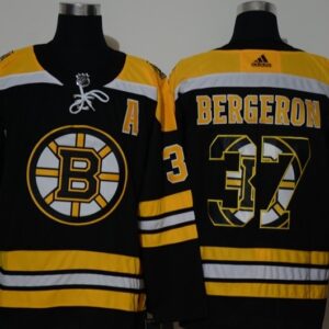 Bruins 37 Patrice Bergeron Black Fashion Men Jersey