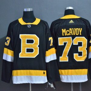 Bruins 73 Charlie McAvoy Black Men Jersey