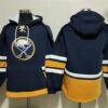 Buffalo Sabres Blank Navy Ageless Must-Have Lace-Up Pullover Hoodie