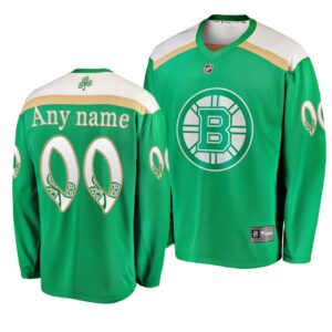 Bruins Customized Green 2019 St. Patrick's Day Men Jersey