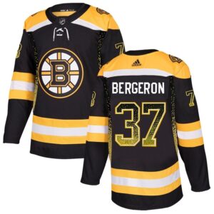 Bruins 37 Patrice Bergeron Black Drift Fashion Men Jersey
