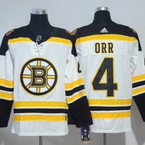 Bruins 4 Bobby Orr White Men Jersey