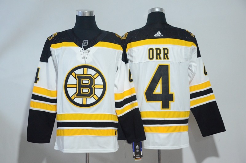 Bruins 4 Bobby Orr White Men Jersey