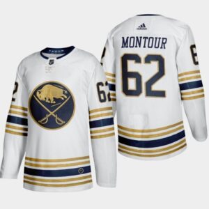 Sabres 62 Brandon Montour White 50th Anniversary 2019-20 Third Men Jersey