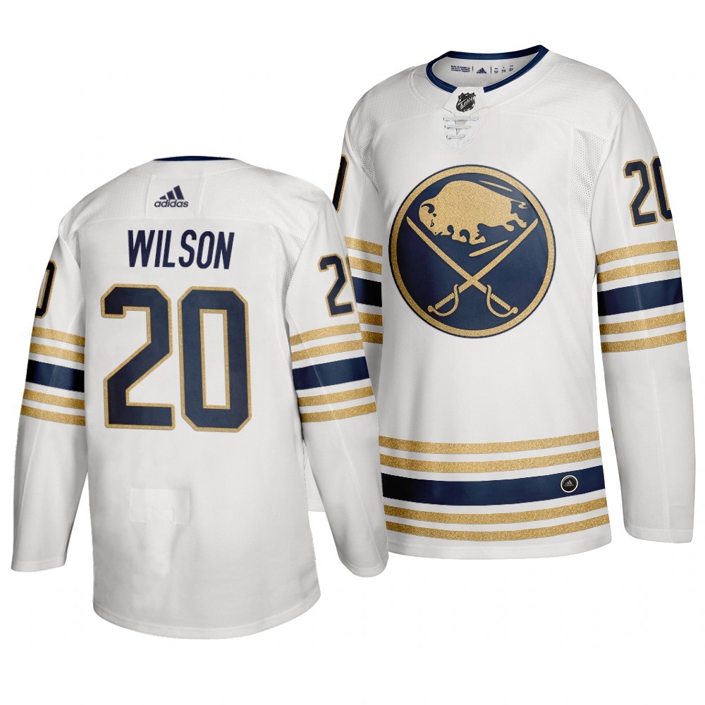 Sabres 20 Scott Wilson White 50th anniversary Adidas Men Jersey