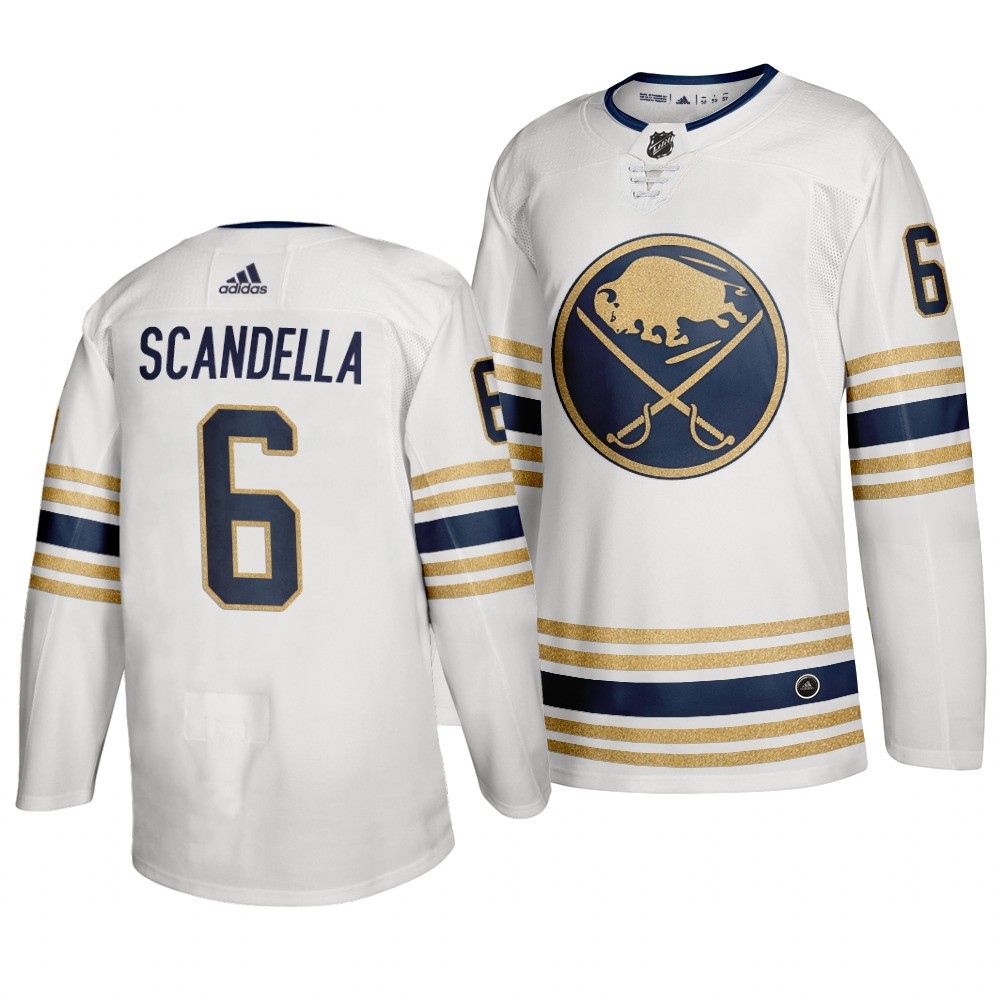 Sabres 6 Marco Scandella White 50th anniversary Adidas Men Jersey