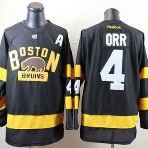 Bruins 4 Bobby Orr Black 2016 Winter Classic A Patch Men Jersey