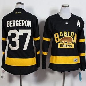 Bruins 37 Patrice Bergeron Black 2016 Winter Classic A Patch Women Jersey