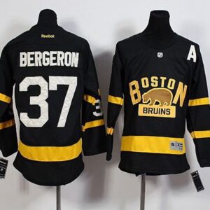 Bruins 37 Patrice Bergeron Black 2016 Winter Classic A Patch Youth Jersey