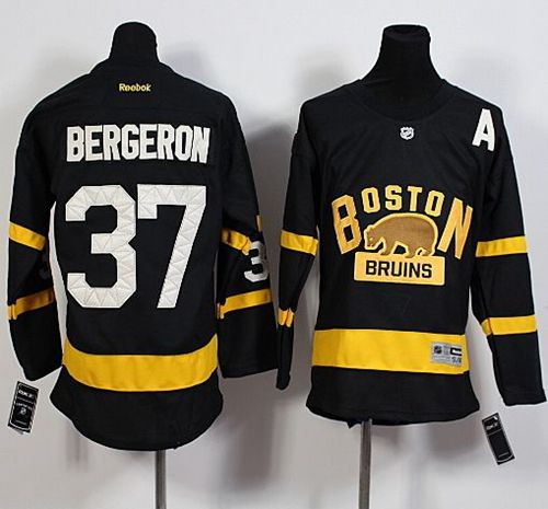 Bruins 37 Patrice Bergeron Black 2016 Winter Classic A Patch Youth Jersey