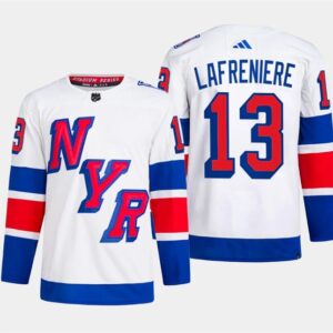 Rangers 13 Alexis Lafreniere White 2024 Stadium Series Men Jersey