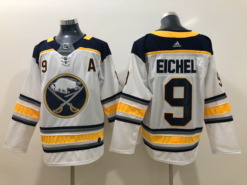 Sabres 9 Jack Eichel White Men Jersey With A Patch