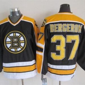 Bruins 37 Patrice Bergeron Black CCM Throwback Men Jersey