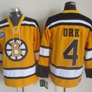 Bruins 4 Bobby Orr Yellow Winter Classic CCM Throwback Men Jersey