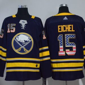 Sabres 15 Jack Eichel Navy USA Flag Men Jersey