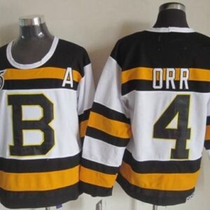 Bruins 4 Bobby Orr White 75TH CCM Throwback Men Jersey
