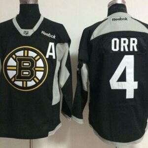 Bruins 4 Bobby Orr Black Practice Men Jersey