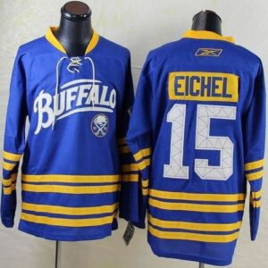 Sabres 15 Jack Eichel Light Blue New Third Men Jersey