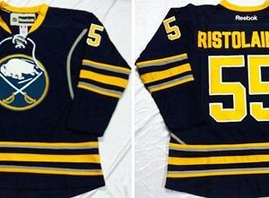 Sabres 55 Rasmus Ristolainen Navy Blue Home Men Jersey