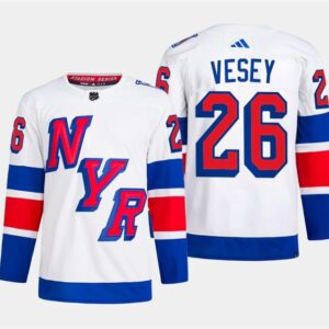 Rangers 26 Jimmy Vesey White 2024 Stadium Series Men Jersey