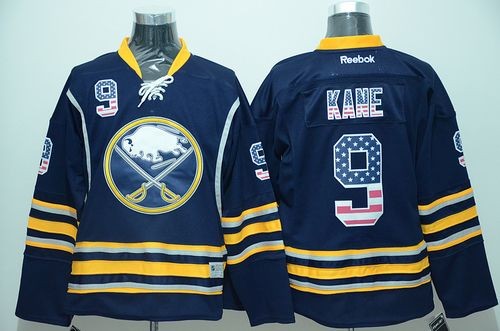 Sabres 9 Evander Kane Navy Blue USA Flag Fashion Men Jersey