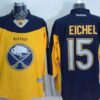 Sabres 15 Jack Eichel Yellow Navy Blue Alternate Men Jersey