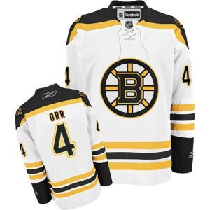 Bruins 4 Bobby Orr White Men Jersey