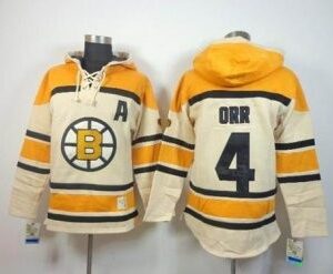 Bruins 4 Bobby Orr Cream With A Patch Men Sweatshirt