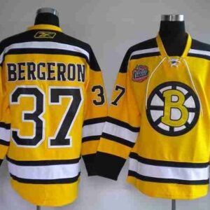 Bruins 37 Patrice Bergeron Winter Classic Yellow Men Jersey