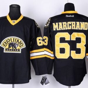 Bruins 63 Brad Marchand Black Third Men Jersey