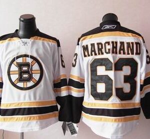 Bruins 63 Brad Marchand White Men Jersey